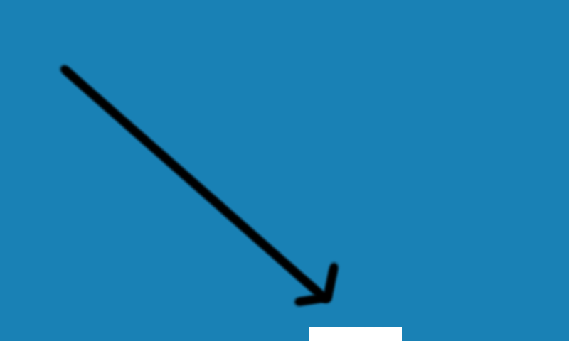 The Breakout game running with a white paddle visible at the bottom of the blue screen.