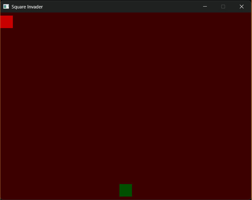 Square Invader game-over screen